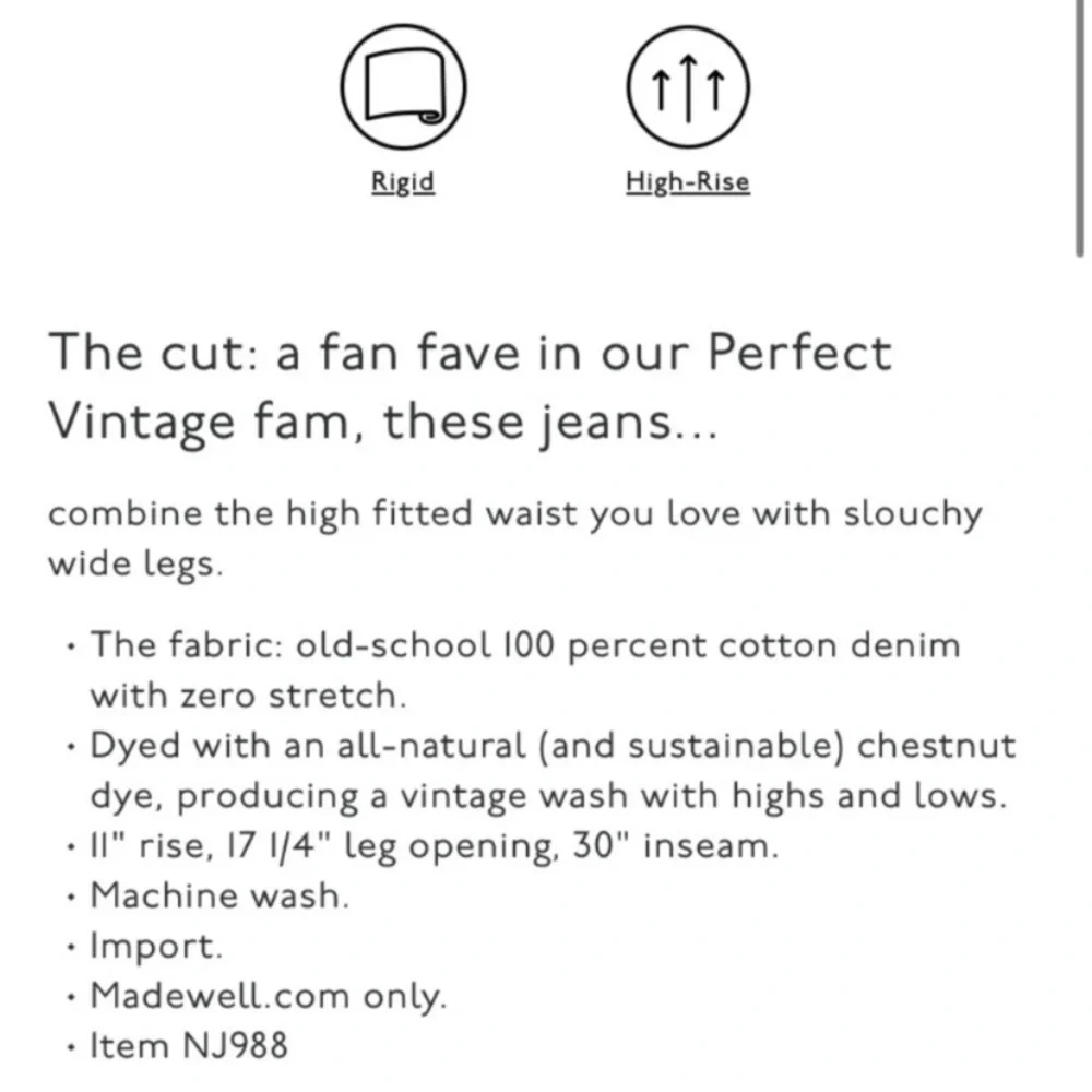 Madewell the perfect vintage wide leg jean - Picture 2 of 5